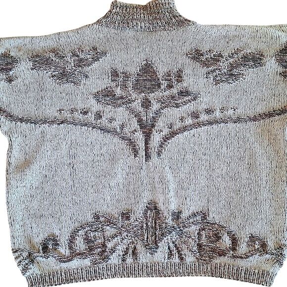 David Brett Sweaters - David Brett Vintage Floral Pattern Sweater Knitted Cotton Made in USA size Large